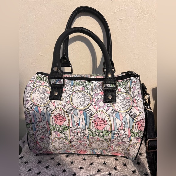 Loungefly Disney Beauty And The Beast Stained Glass Barrel Bag - Picture 2 of 4